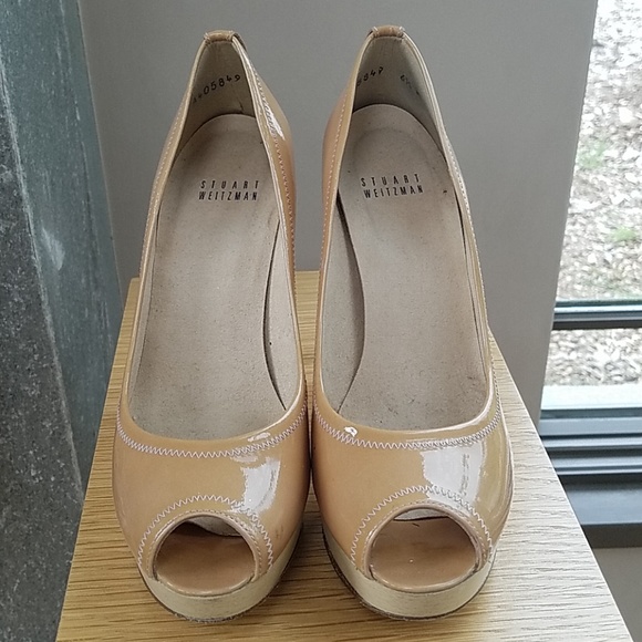 Stuart Weitzman Platform Nude Heels - Picture 2 of 8
